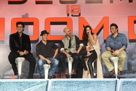 The cast of Dhoom 3 at the Press Conference