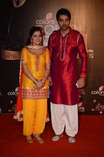 Neha Bagga and Adhvik Mahajan were seen at the COLORS Golden Petal Awards 2013