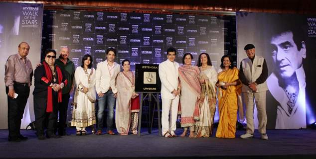 Jeetendra's hand impression tile launch