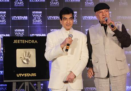 Jeetendra's hand impression tile launch