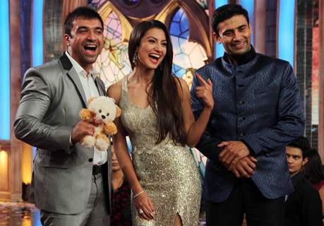 Ajaz Khan, Gauhar Khan and Sangram Singh at Bigg Boss Saat 7 Grand Finale