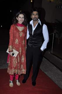 Nikhil Dwivedi with is wife were at Amna Shariff's Wedding Reception