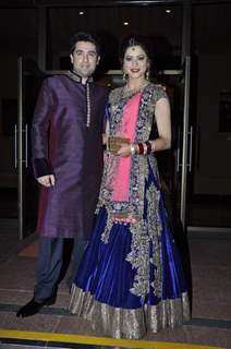 Amna Shariff with her husband at the Wedding Reception