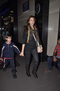 Gayatri Joshi with her son clicked at the airport on 2nd Jan. 2014