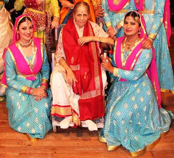 Asha Joglekar with her students at the 50th year of celebrations of Archana Nrityalaya