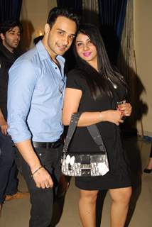 Angad Hasija with his wife at the get together for Aur Pyar Ho Gaya