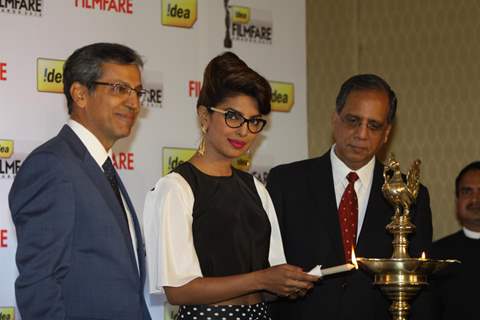 Priyanka Chopra was at the Press conference of the 59th Idea Filmfare Awards 2013