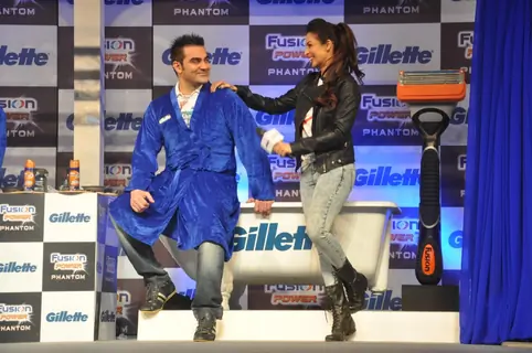 Arbaaz Khan and Malaika Arora Khan at the launch of Gillette Fusion Power Phantom