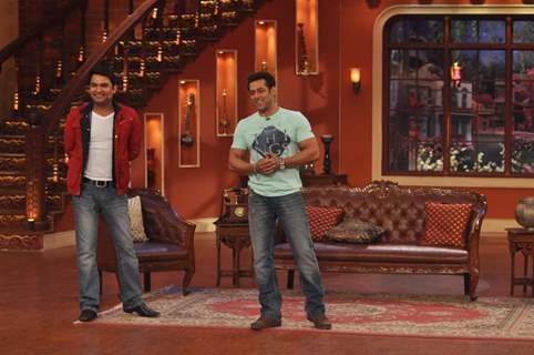 Salman Khan during Jai Ho Promptions on Comedy Night With Kapil