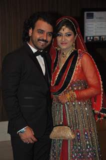 Toshi Sabri with his wife at their Reception Party