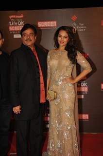 Shatrughan and Sonakshi Sinha at the 20th Annual Life OK Screen Awards