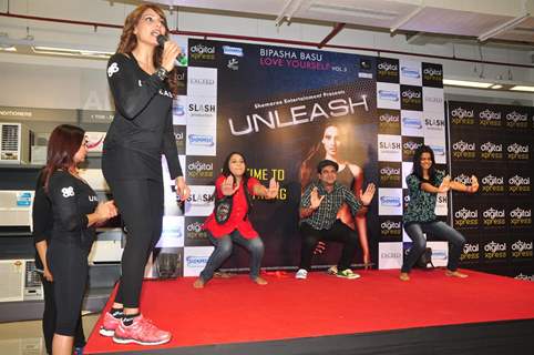 Bipasha Basu teaches some exercises at the launch