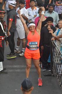 Sheeba Akashdeep was seen at the Mumbai Marathon 2014