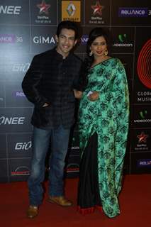 Aditya Narayan and Shreya Ghoshal were seen at Gima Awards 2013