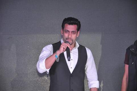 Salman Khan addresses the media at the Music Launch