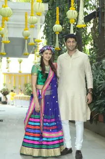 Ahana Deol and her fiance Vaibhav Arora at the Mehendi Function