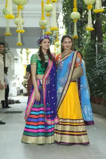 Ahana Deol with Esha Deol at the Mehendi Function