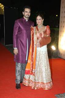 Esha Deol and her husband Bharat Takhtani at the Sangeet Ceremony