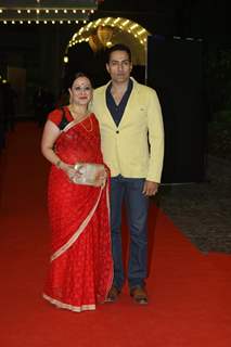 Sudhanshu Pandey with his wife at the Sangeet Ceremony