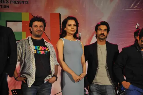 Vikas Bahl, Kangana Ranaut and Rajkummar Rao were at the Music launch of 'Queen'