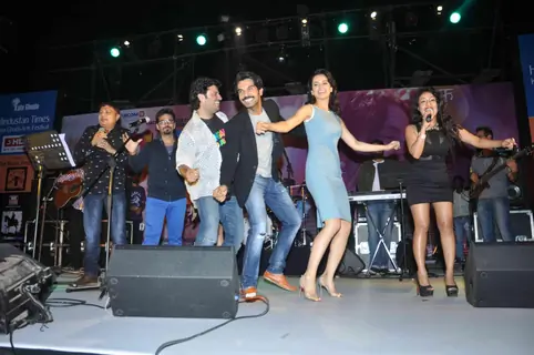 The cast of the film perform at the Music launch of 'Queen'