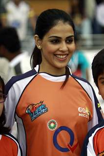 Genelia Dsouza was seen at the CCL Dubai match