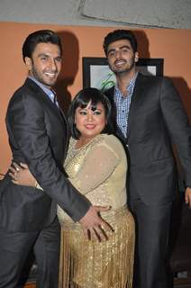 Ranveer Singh, Bharti Singh and Arjun Kapoor during Promotions of Gunday on Comedy Circus