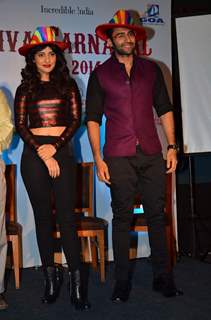 Jackky and Neha in a carnival mood at the Promotions of 'Youngistan'