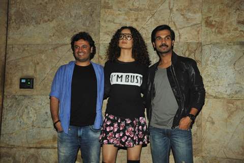 Vikas Bahl, Kangana Ranaut and Rajhummar Rao were at the Special screening of Queen