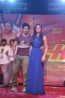 Varun and Nargis at the Music Launch of Main Tera Hero