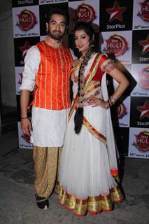 Digangana Suryavanshi & Vishal Vashishtha during Star Plus' Holi Masti Gulal Ki