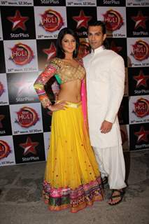 Jennifer Winget and Karan Singh Grover during Star Plus' Holi Masti Gulal Ki