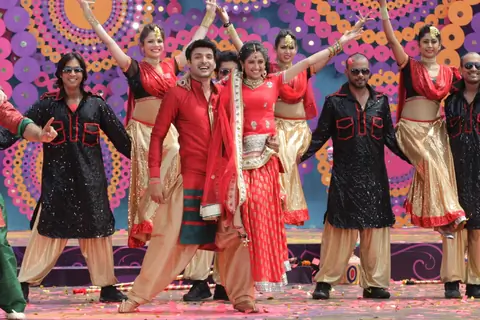 Gaurav Chaudhary and Shefali Sharma perform at Colors Holi Party
