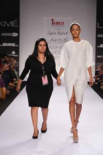 Parul Bhargava shows her work on the ramp of LFW