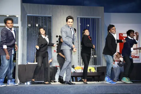 Ayushmann Khurrana perfroms at the interview conducted for YRF's next Marketing Executive