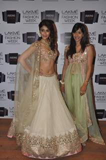 Ileana D'cruz with Anushree Reddy at Lakme Fashion Week Summer Resort 2014