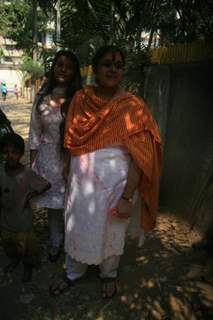 Supriya Pathak with her daughter during Holi Celebrations