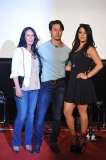 Tiger shroff with his mother and sister at the Trailer launch of Heropanthi