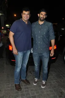 Siddharth and Aditya Roy Kapoor was seen at the Screening of Main Tera Hero