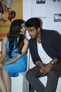 Alia and Arjun in a chat at the New Cover launch of the book '2states'