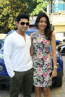 Ruslaan Mumtaz with his wife at Bombay To Goa special screening