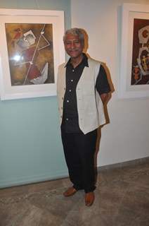 Rajendra Gupta at the Epic on Rock Shelters painting Exhibition