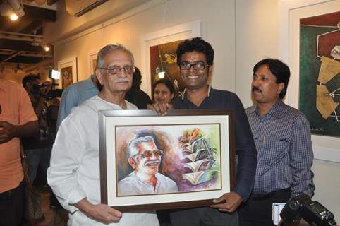 Gulzar at the Epic on Rock Shelters painting Exhibition