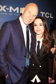 Sir Patrick Stewart with Ellen Page at the Premiere