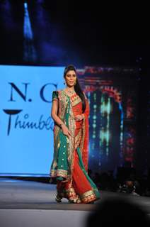 Saakshi Tanwar walked the ramp at the 'Caring with Style' fashion show at NSCI