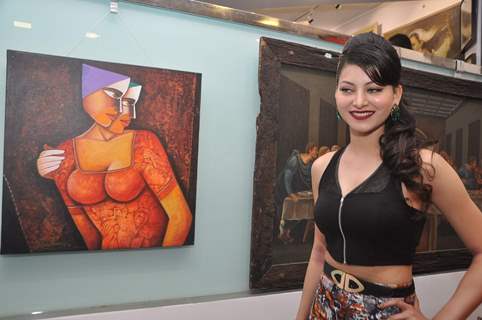 Urvashi Rautela at the inauguration of an art exhibition