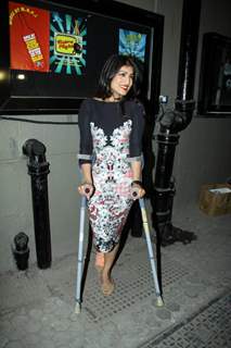 Pallavi Sharda sports a broken leg at the launch of Mickey McCleary's new album and music video