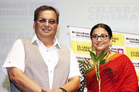 Vidya Balan and Subhash Ghai at Whistling Woods International - 'Celebrate Cinema'