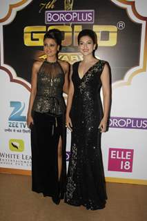 Nigaar Z. Khan and Gauahar Khan were at the Boroplus Zee Gold Awards 2014