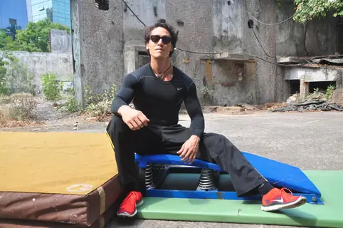 Tiger Shroff poses for the shutterbugs